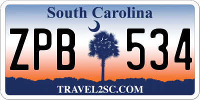 SC license plate ZPB534