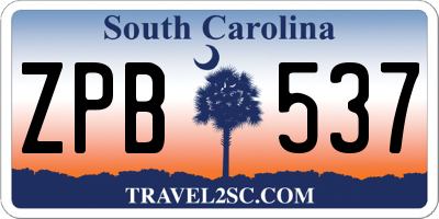 SC license plate ZPB537