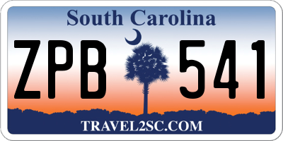 SC license plate ZPB541