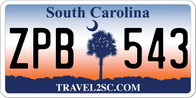 SC license plate ZPB543