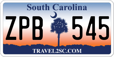 SC license plate ZPB545