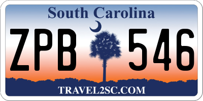 SC license plate ZPB546