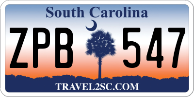 SC license plate ZPB547