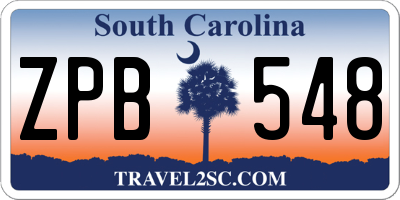 SC license plate ZPB548