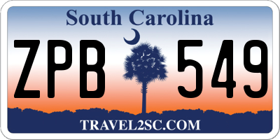SC license plate ZPB549