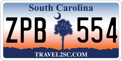 SC license plate ZPB554