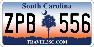 SC license plate ZPB556