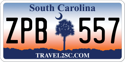 SC license plate ZPB557