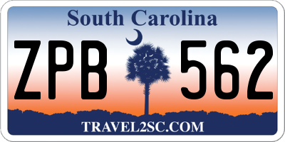SC license plate ZPB562