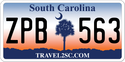 SC license plate ZPB563