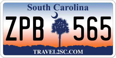 SC license plate ZPB565