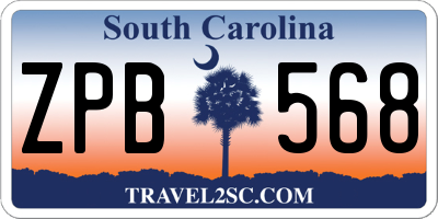 SC license plate ZPB568