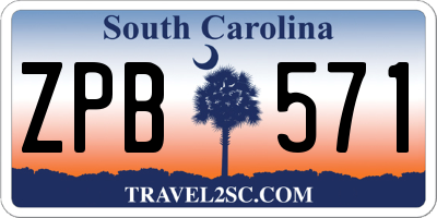 SC license plate ZPB571