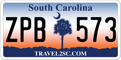 SC license plate ZPB573