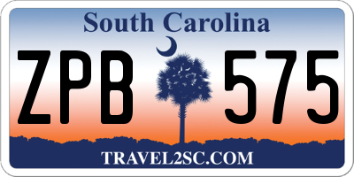 SC license plate ZPB575