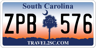 SC license plate ZPB576