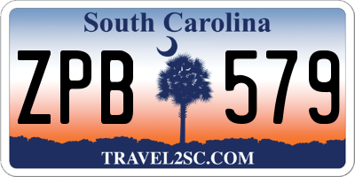 SC license plate ZPB579