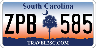 SC license plate ZPB585