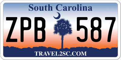 SC license plate ZPB587