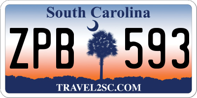 SC license plate ZPB593