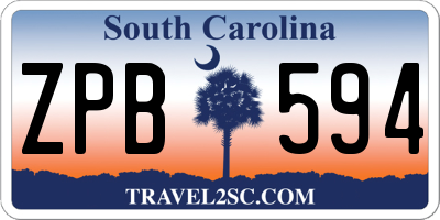 SC license plate ZPB594