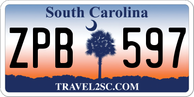 SC license plate ZPB597