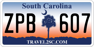 SC license plate ZPB607