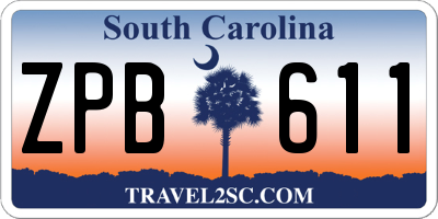 SC license plate ZPB611