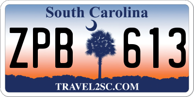 SC license plate ZPB613