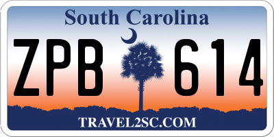 SC license plate ZPB614