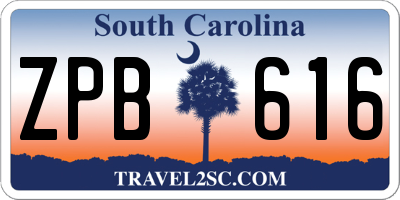SC license plate ZPB616