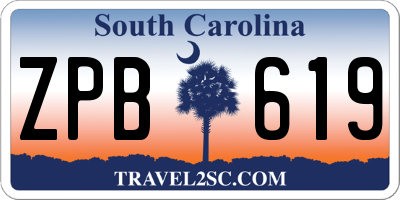 SC license plate ZPB619