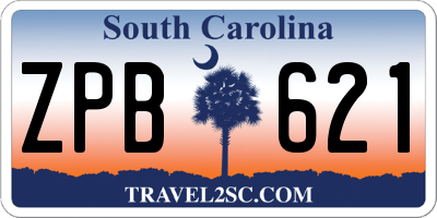 SC license plate ZPB621
