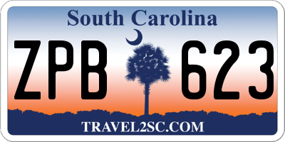 SC license plate ZPB623