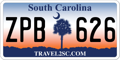 SC license plate ZPB626