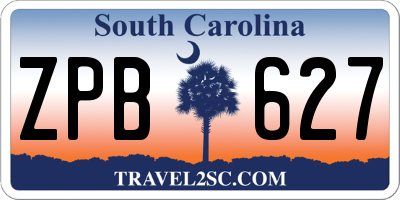 SC license plate ZPB627