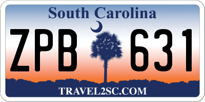 SC license plate ZPB631