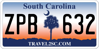 SC license plate ZPB632