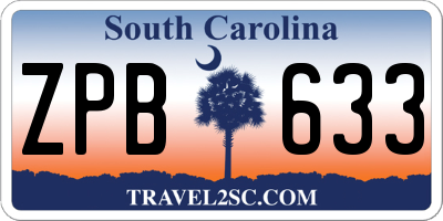 SC license plate ZPB633