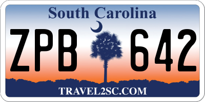 SC license plate ZPB642