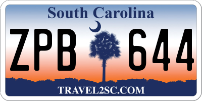 SC license plate ZPB644