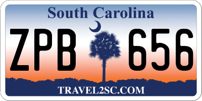 SC license plate ZPB656