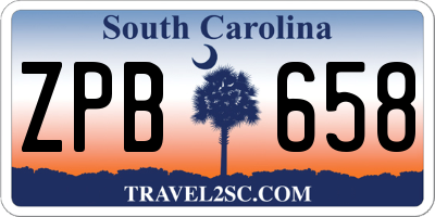 SC license plate ZPB658