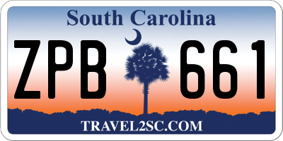SC license plate ZPB661