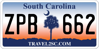 SC license plate ZPB662