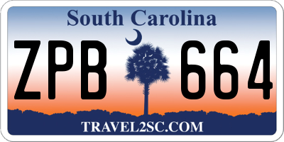 SC license plate ZPB664