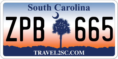 SC license plate ZPB665