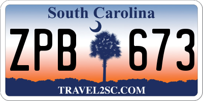 SC license plate ZPB673