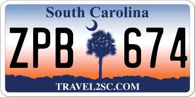 SC license plate ZPB674