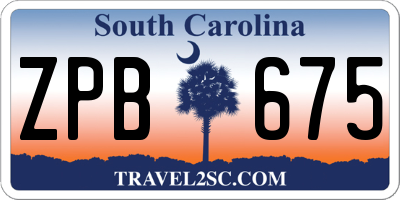 SC license plate ZPB675
